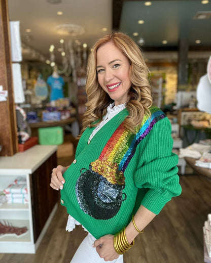 Green Pot of Gold Cardigan