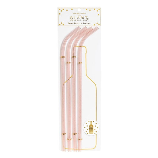 Pink Bottle Straws, 4 Pack