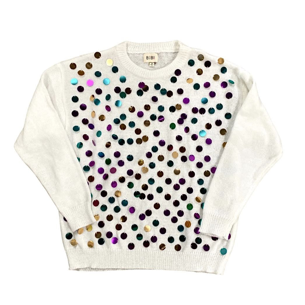 Mardi Gras Long Sleeve Sequin Front Pullover