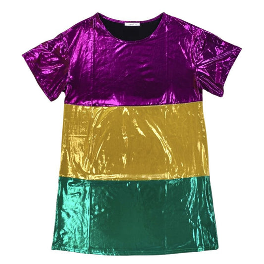 Metallic Tri Color Mardi Gras Dress