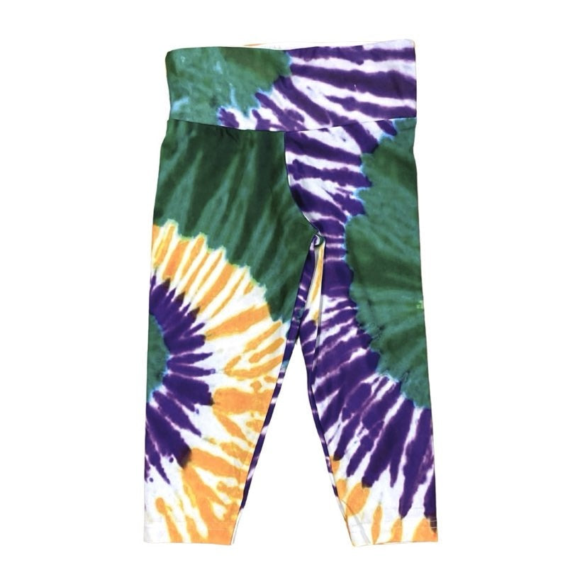 Mardi Gras Splash Tie Dye Leggings, Kids