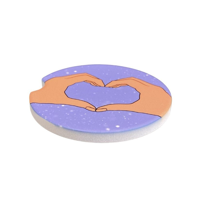 Heart Hands Car Coaster, 2 pack