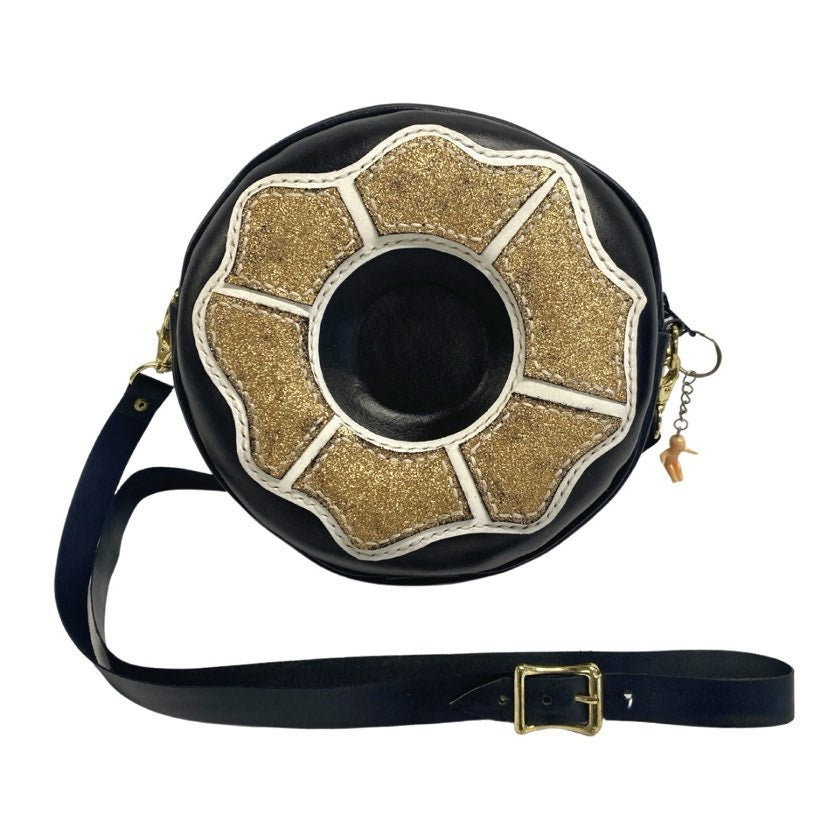 Handmade King Cake Purse, Black & Gold