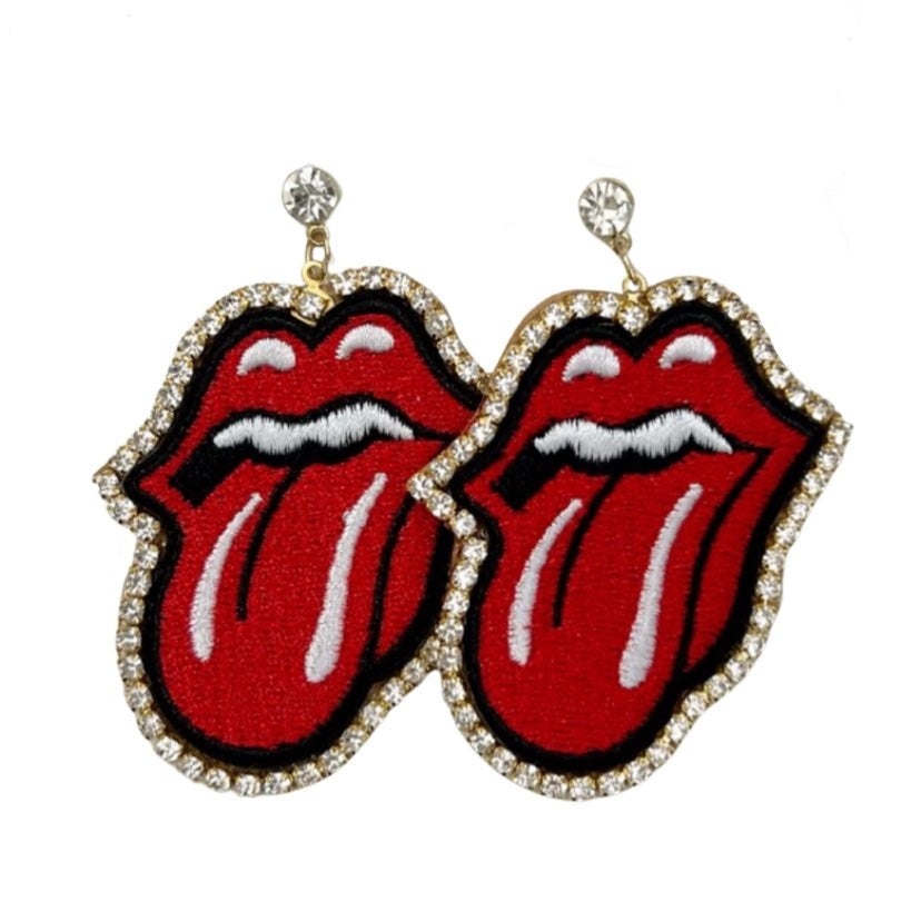 Hot Lips Bling Earrings