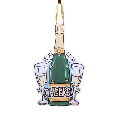 Champagne Cheers Door Hanger