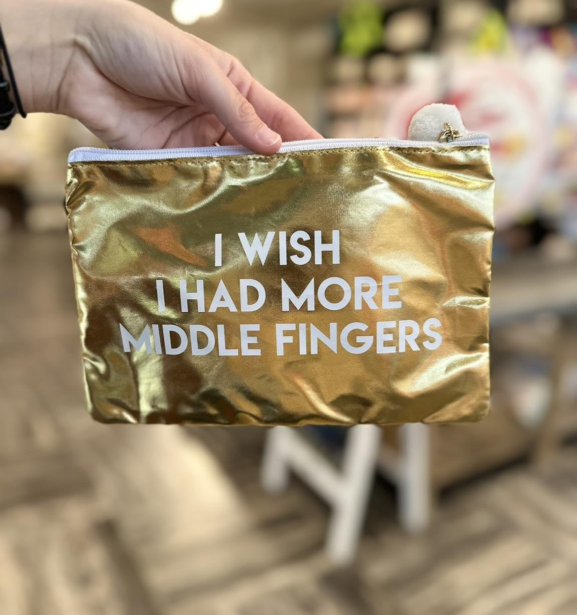 More Middle Fingers Gold Pouch