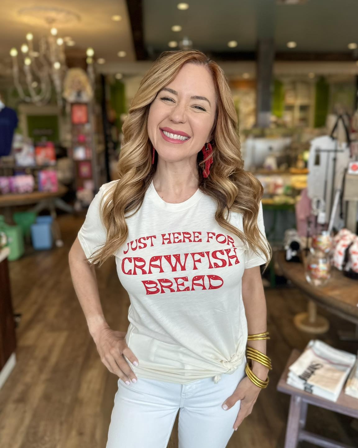 Just Here for Crawfish Bread Tee