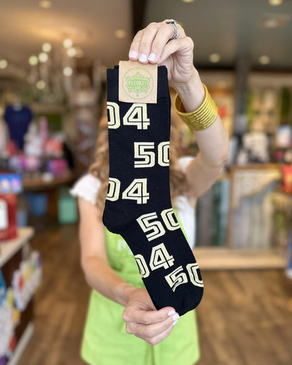 504 Socks, Black & Gold