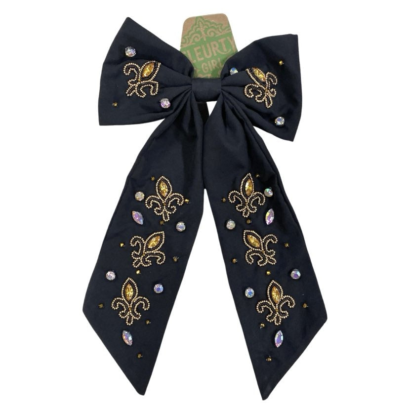 Fleur de Lis Gem Hair Bow