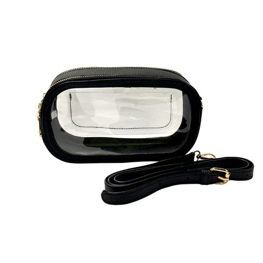 Clear Rectangular Purse, Black