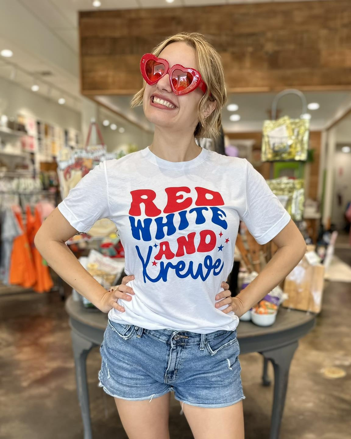 Red White and Krewe Tee