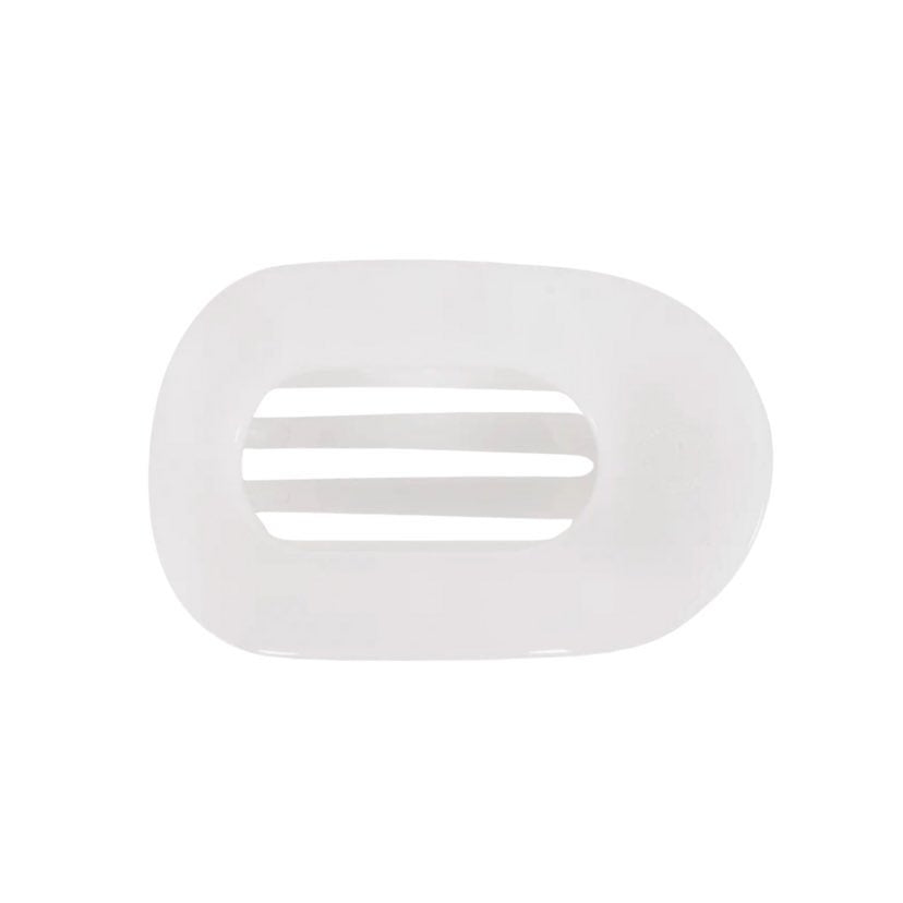 Teleties Large Flat Round Clip, Coconut White