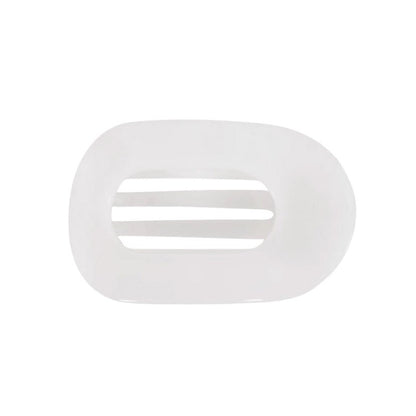 Teleties Large Flat Round Clip, Coconut White