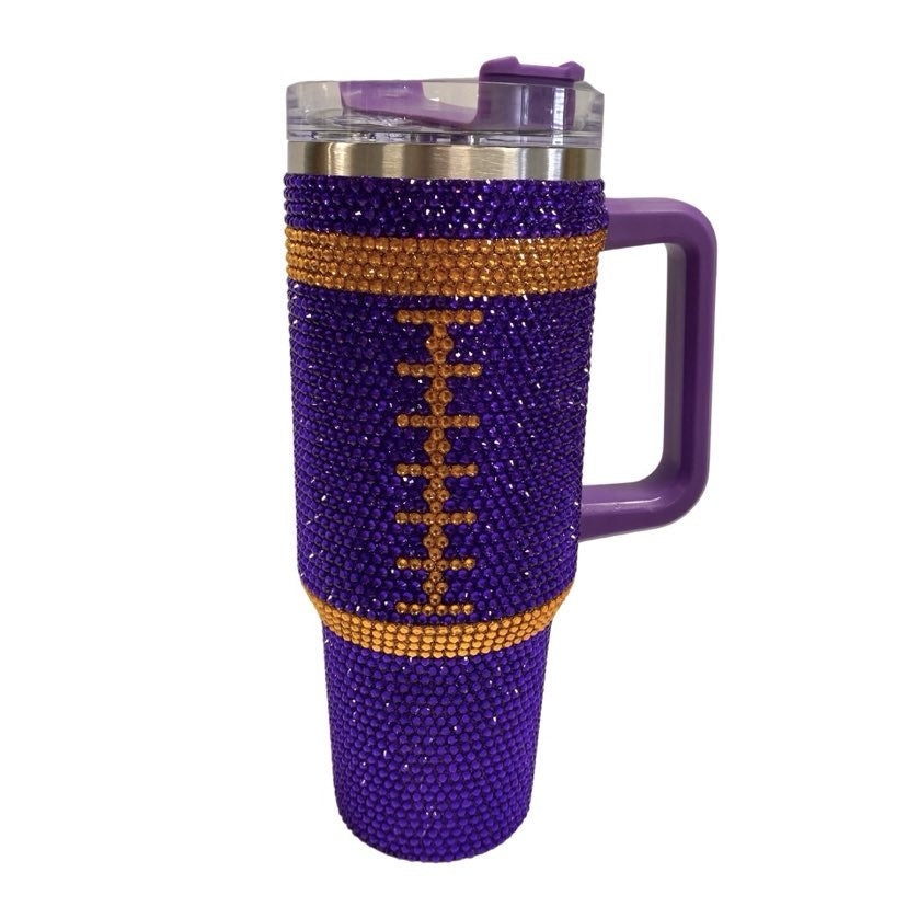 Football Tumbler, Purple & Gold