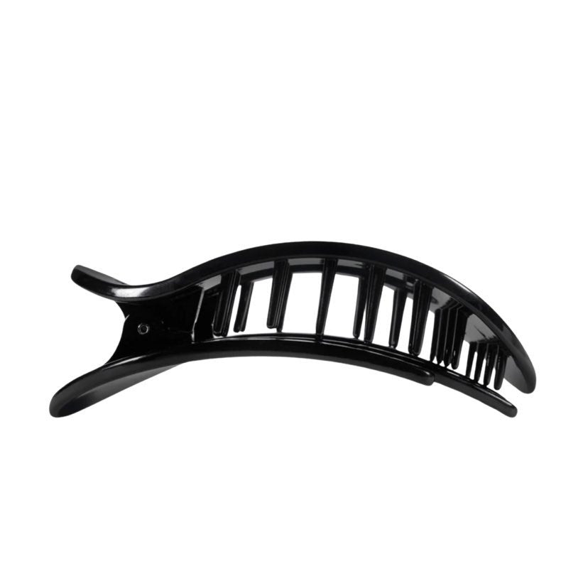 Teleties Large Flat Round Clip, Jet Black