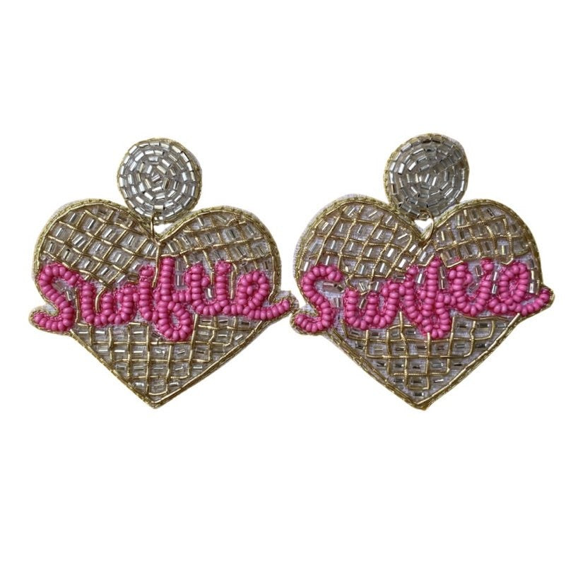 Swiftie Disco Heart Dangle Earrings