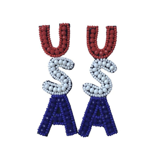 USA Beaded Earrings