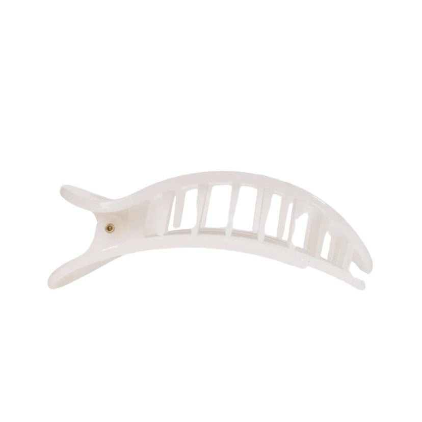 Teleties Large Flat Round Clip, Coconut White