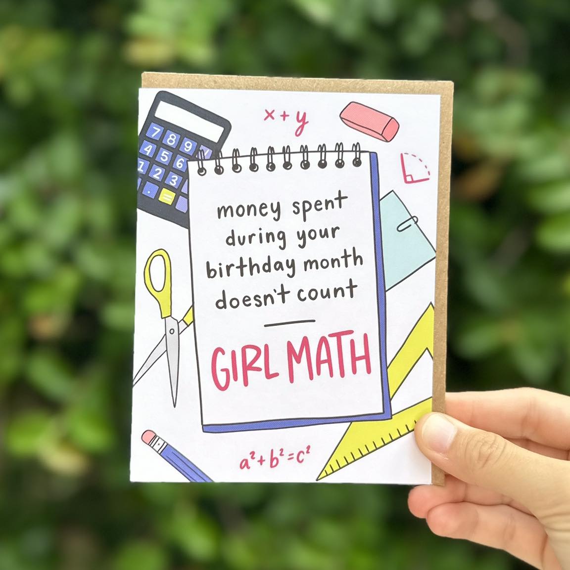 Birthday Month Girl Math Card