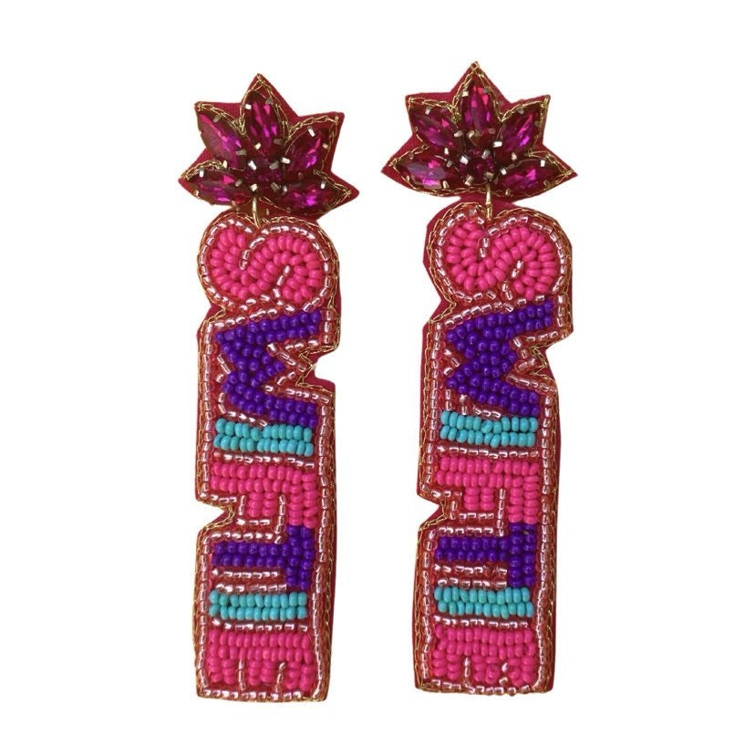 Swiftie Gem Post Beaded Earrings