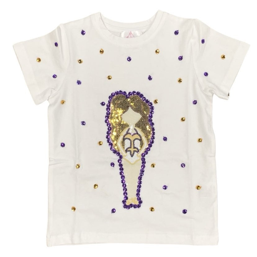 Purple & Gold Sparkle Cheerleader, Kids