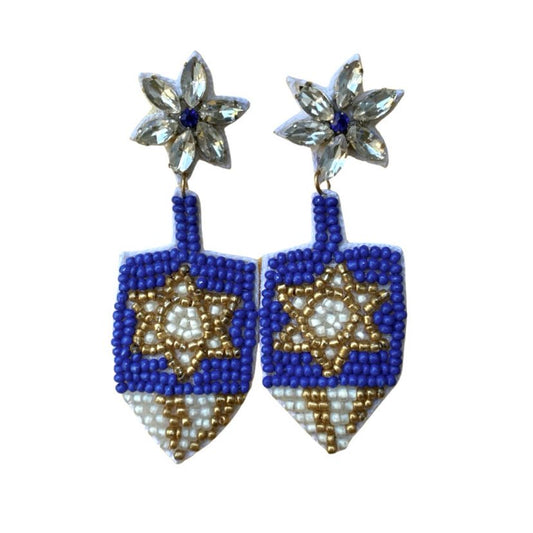 Dreidel Beaded Earrings