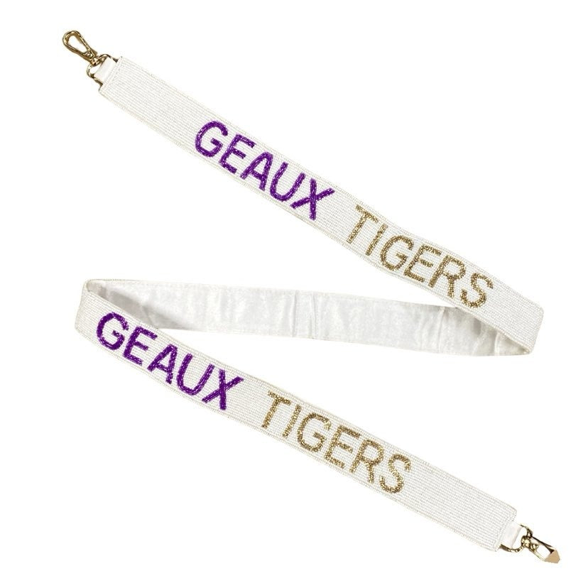 Geaux Tigers Beaded Purse Strap