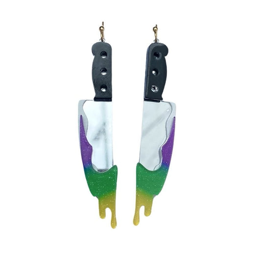 King Cake Knife Earrings