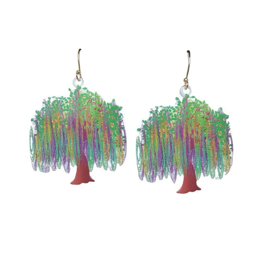 Acrylic Bead Tree Earrings