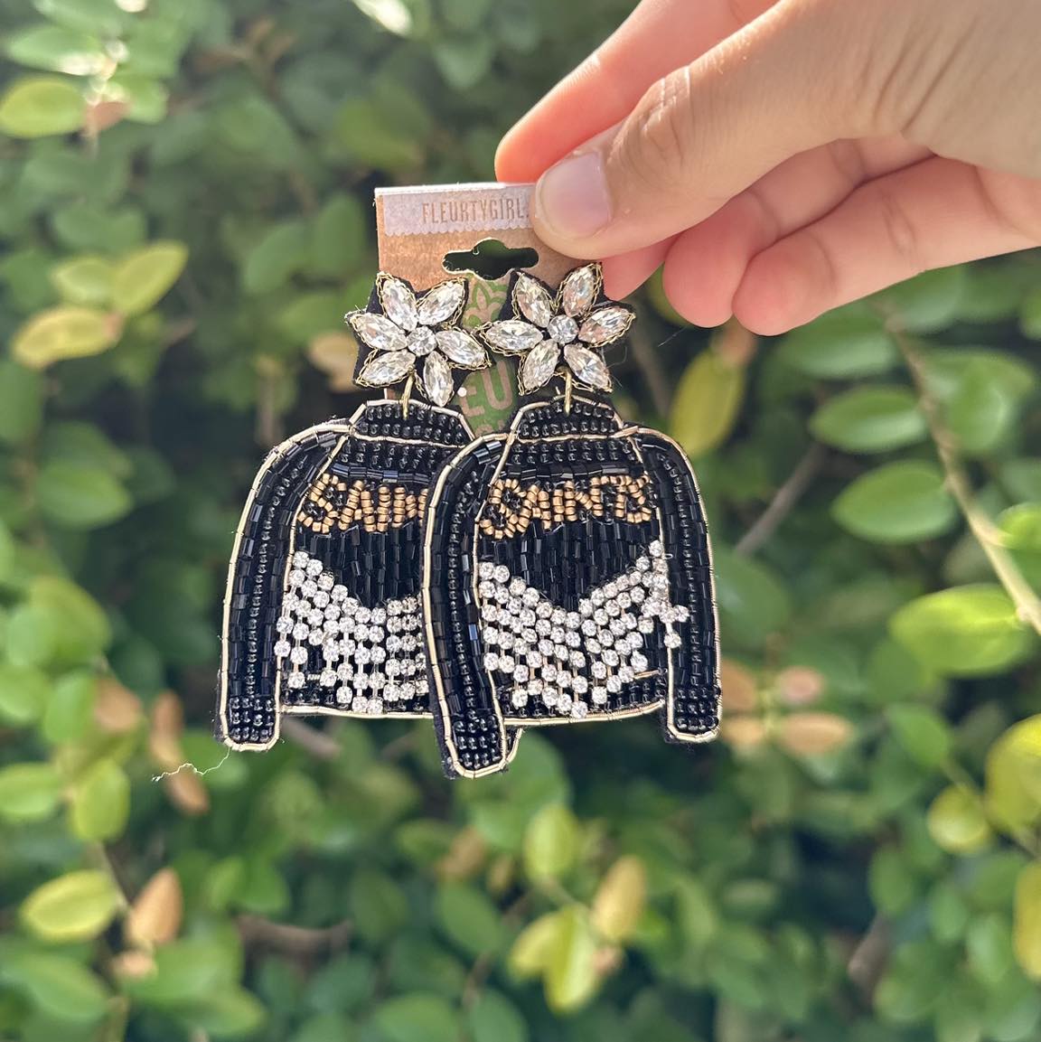 Saints Jacket with Bling Earrings