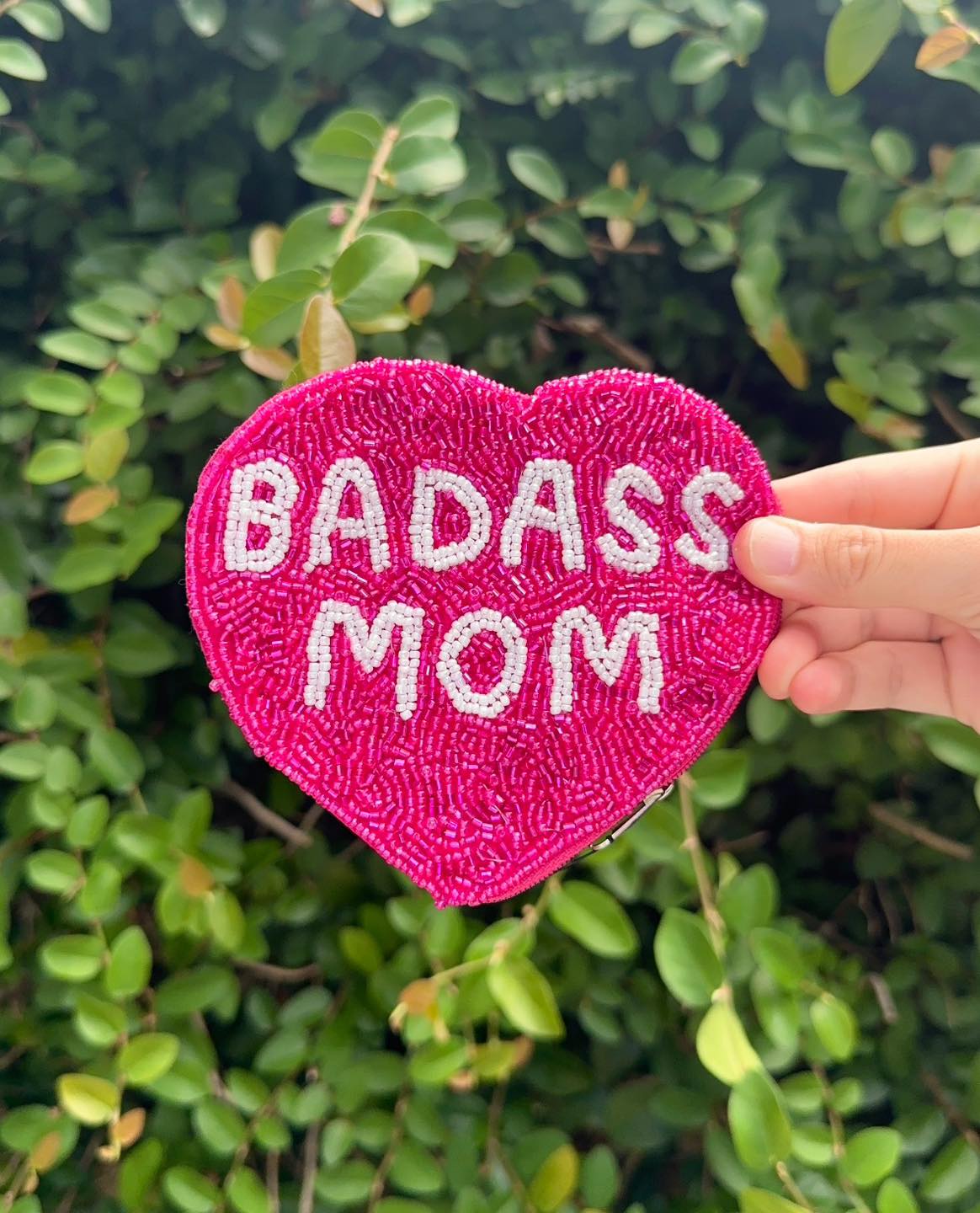 Badass Mom Beaded Pouch