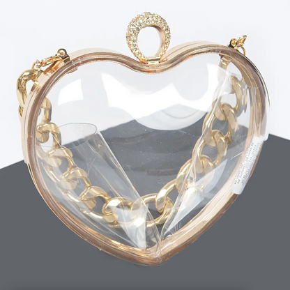 Acrylic Heart Clear Purse