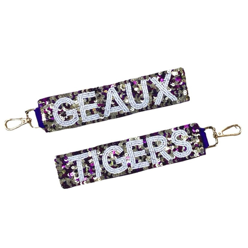 Geaux Tigers Sequin Keychain