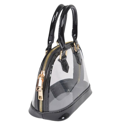 Black Trim Handle Clear Purse