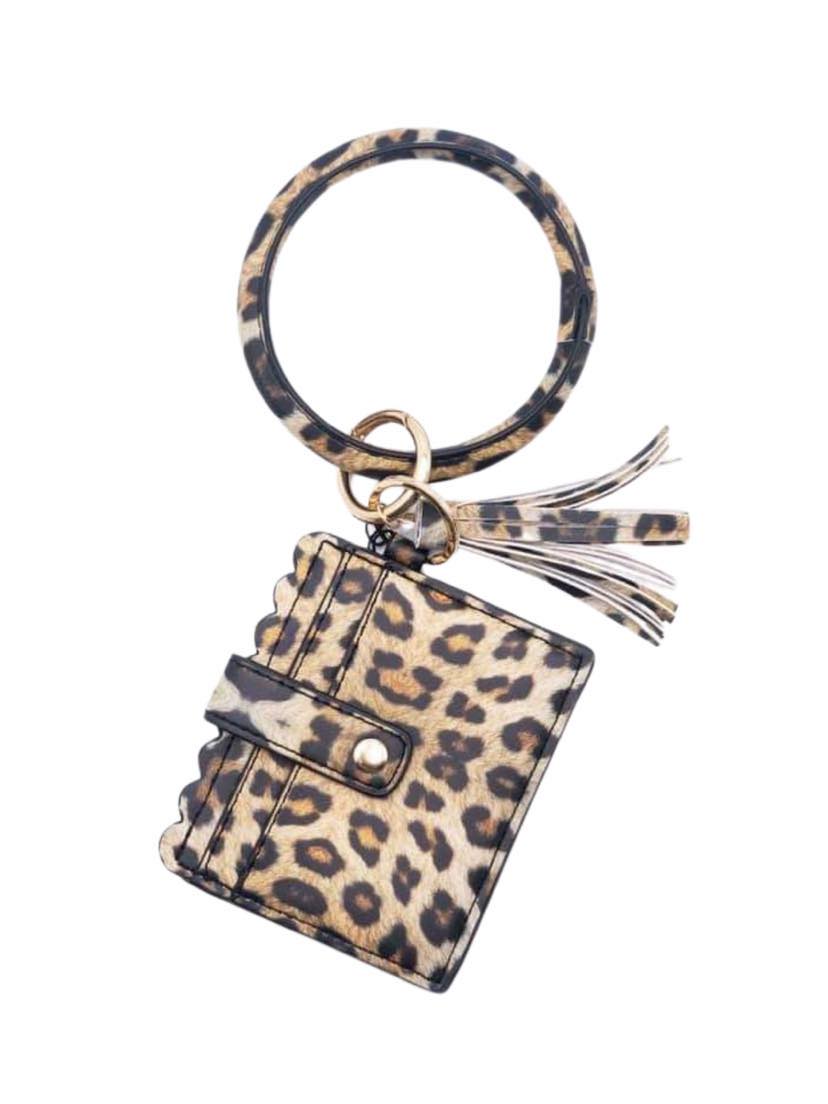 Ring Wristlet Wallet, Leopard