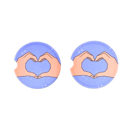 Heart Hands Car Coaster, 2 pack