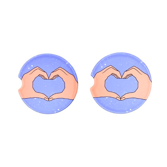 Heart Hands Car Coaster, 2 pack