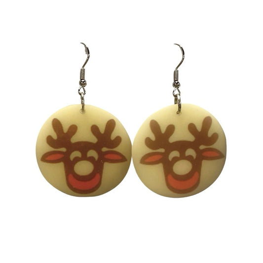 Sugar Cookie Earrings, Reindeer