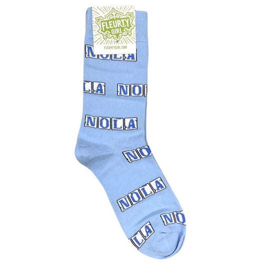 NOLA Tile Socks, Sky Blue