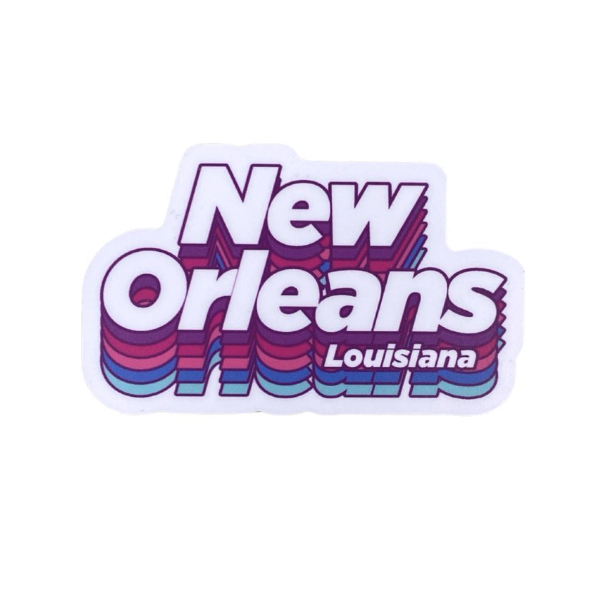 New Orleans Retro Shadow Sticker