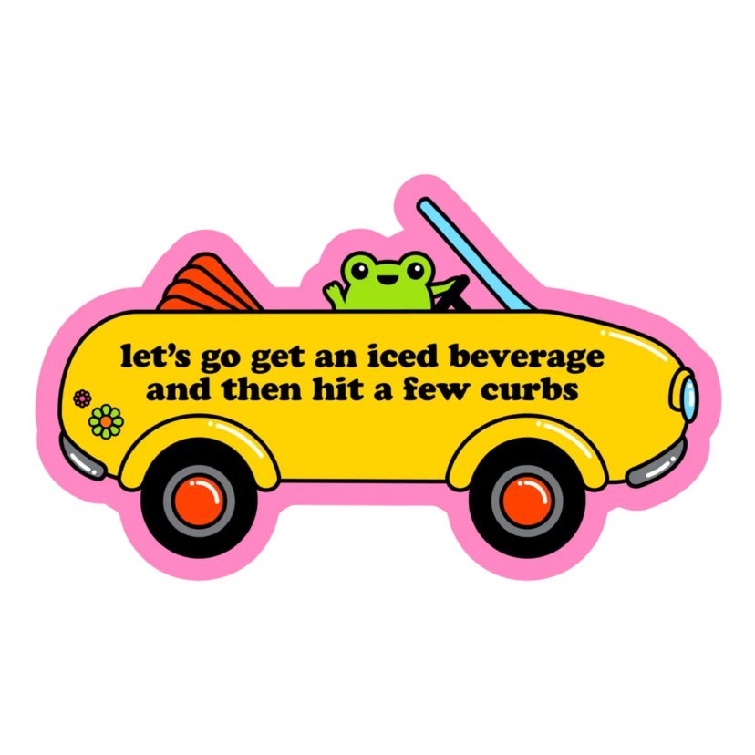 Iced Beverage Frog Sticker