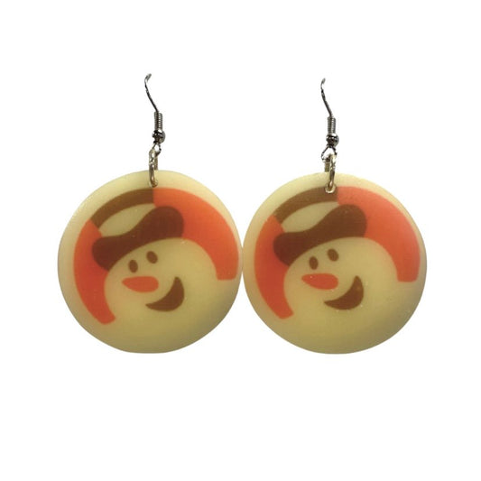 Sugar Cookie Earrings, Snowman