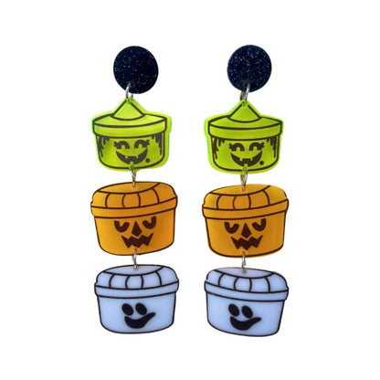 Halloween Retro Bucket Dangle Earrings