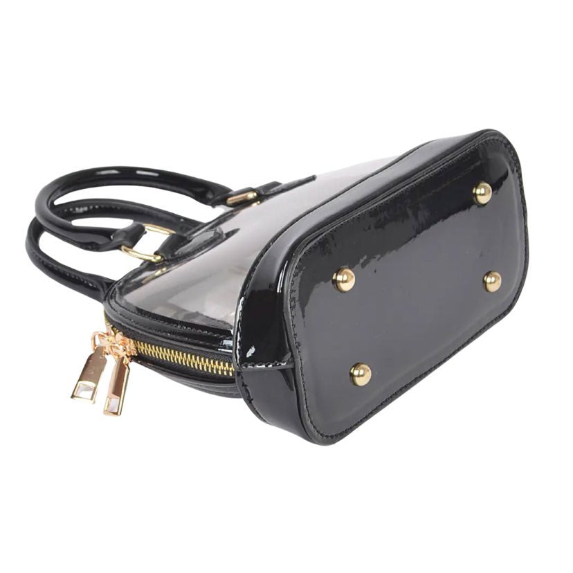 Black Trim Handle Clear Purse