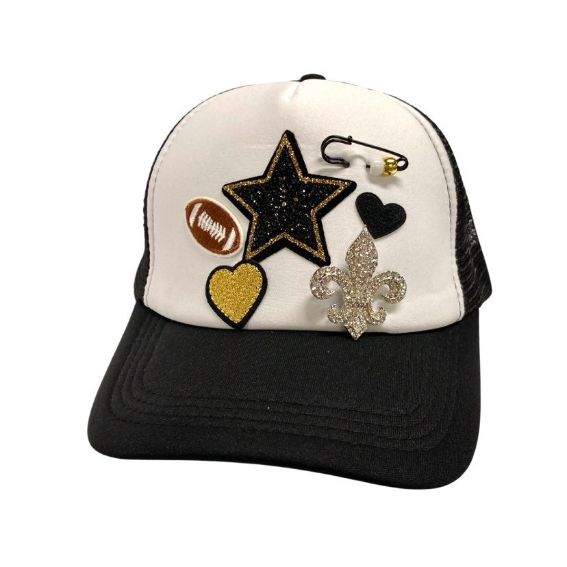 Game Day Icon Trucker Hat, Black & Gold