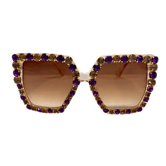 Purple & Gold Gem Sunglasses