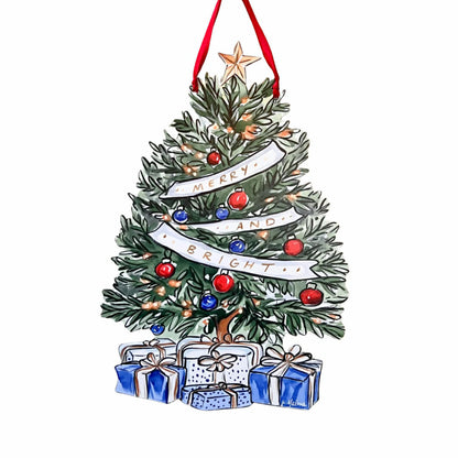 Merry & Bright Christmas Tree Door Hanger