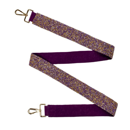 Purple & Gold Confetti Beaded Purse Strap