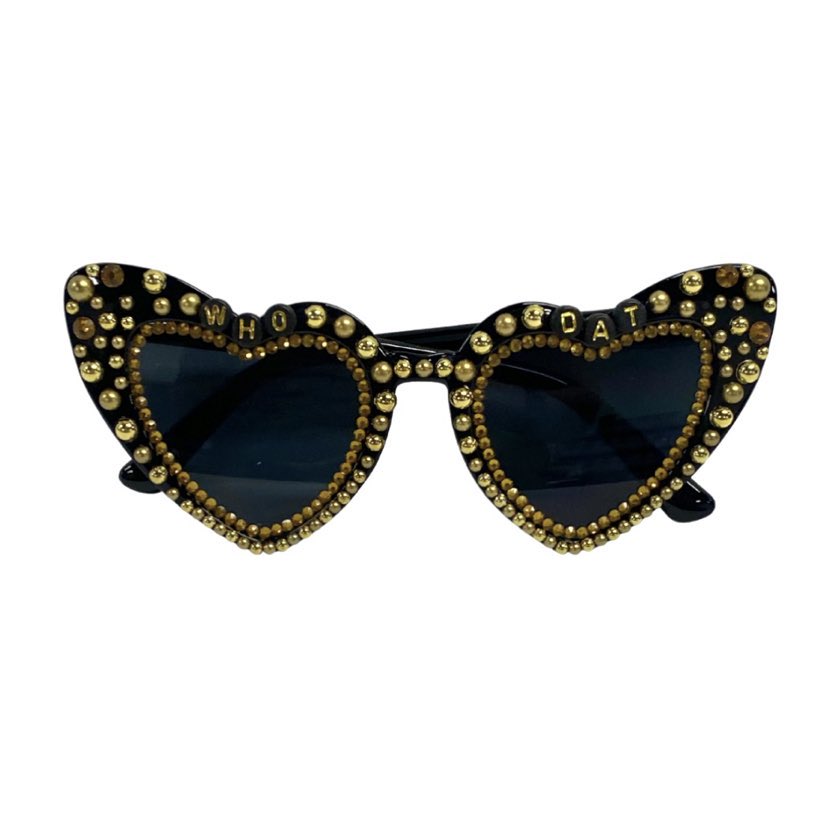 Who Dat Beaded Heart Sunglasses