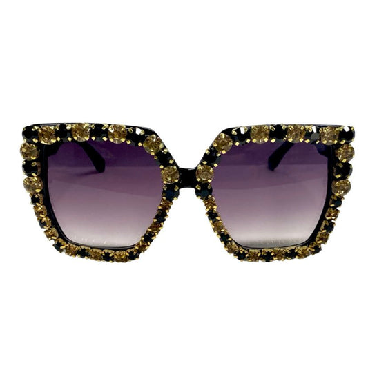 Black & Gold Gem Sunglasses